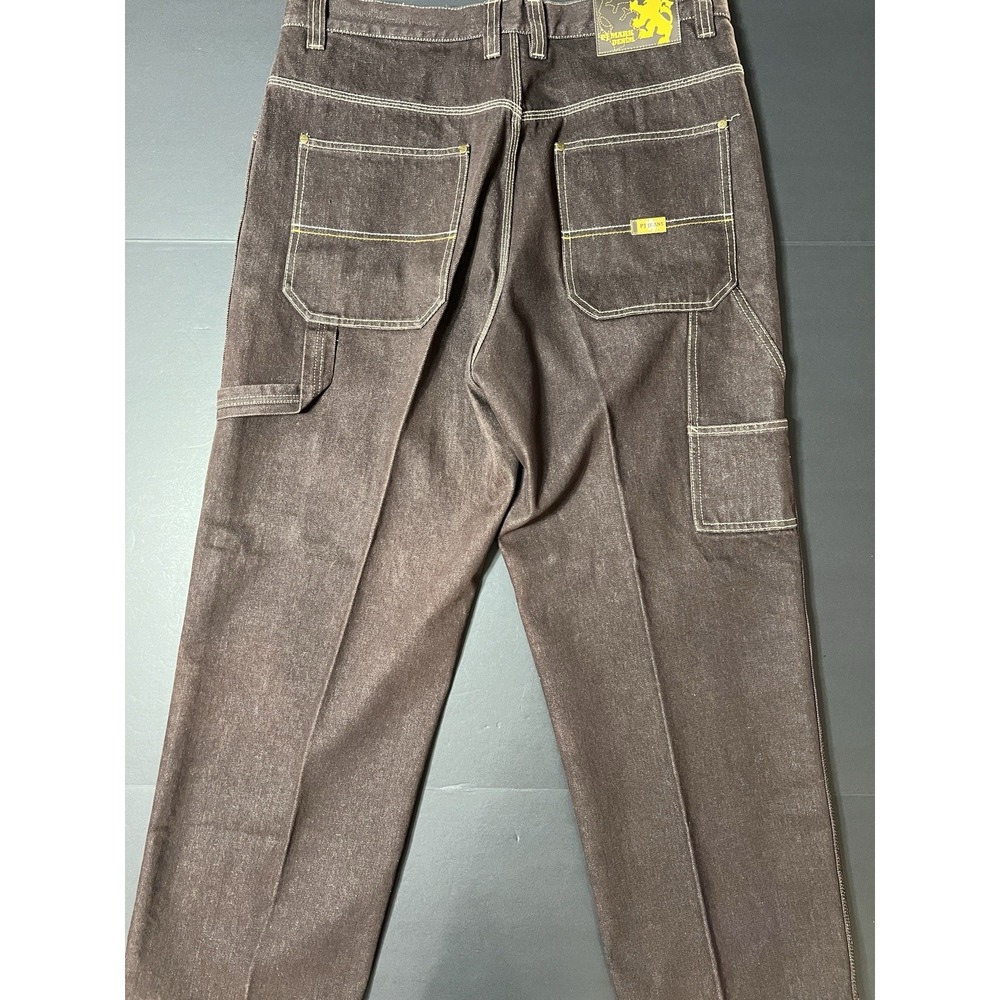 PJ Mark Carpenter Jeans Mens Size 38 Brown Denim Y2K Vintage 90s HipHop Urban - Picture 8 of 10